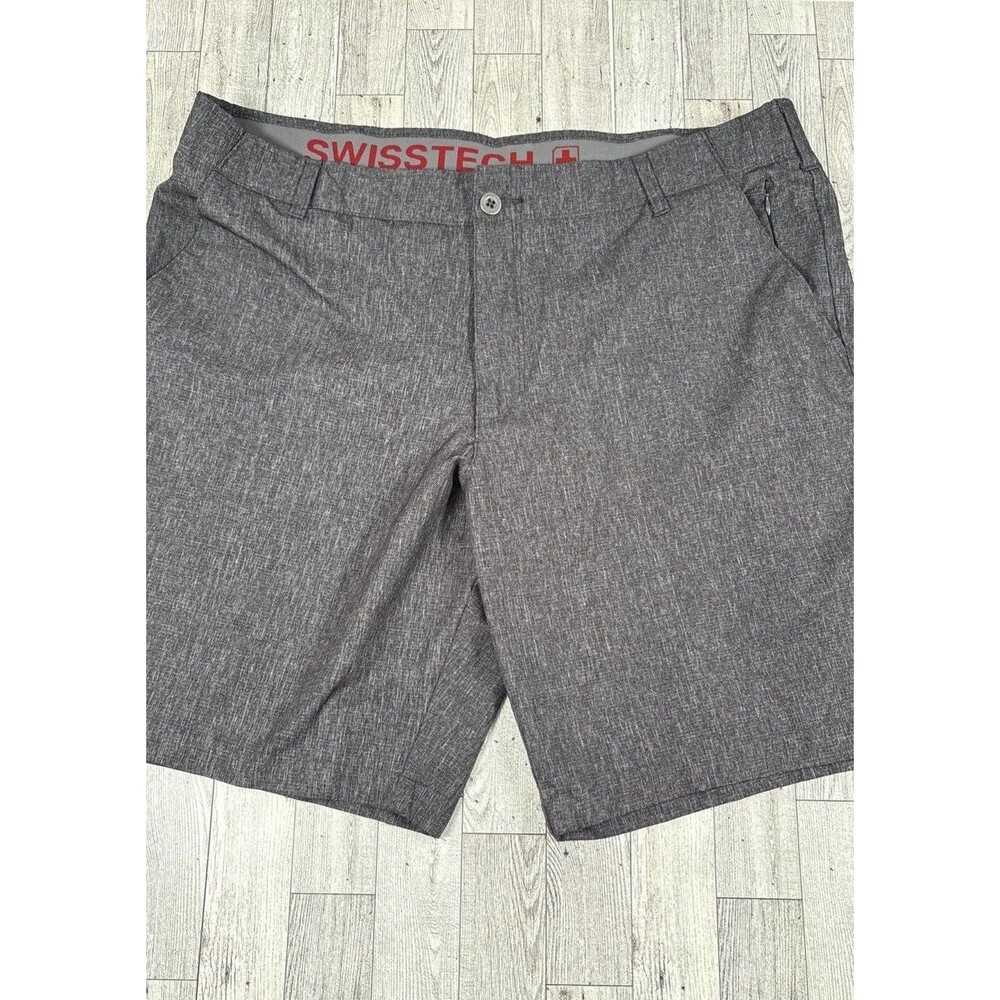Swiss Tech Performance Shorts Men’s Sz 40x9 Gray Travel Golf Fish Hike Wicking